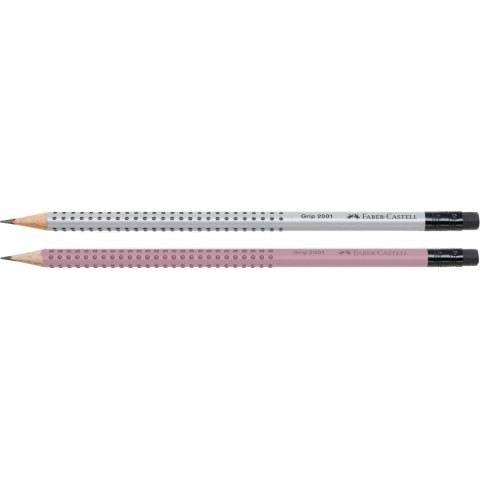 Ołówek Faber Castell Grip srebrny/różowy B (217272 FC) Ołówek Faber Castell Grip srebrny/różowy B (217272 FC)