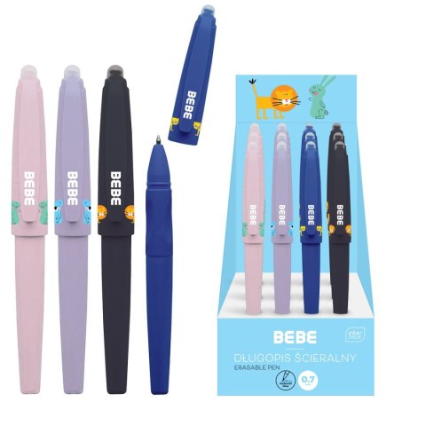 Długopis wymazywalny Bebe BB KIDS na skuwkę 5902277331854 niebieski 0,7mm Długopis wymazywalny Bebe BB KIDS na skuwkę 5902277331854 niebieski 0,7mm