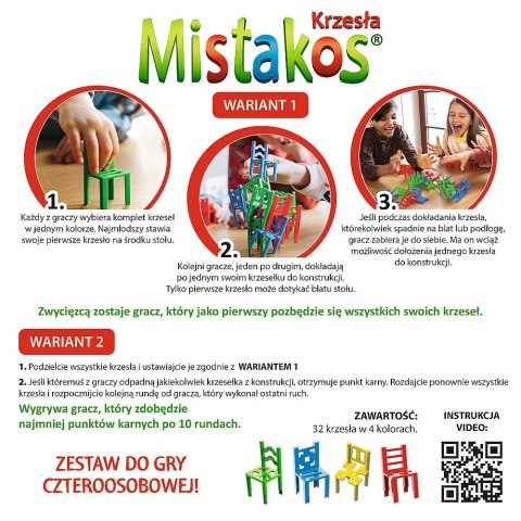 Gra zręcznościowa Trefl MISTAKOS KRZESŁA 4 OSOBOWE Walka o stołki (02074) Gra zręcznościowa Trefl MISTAKOS KRZESŁA 4 OSOBOWE Walka o stołki (02074)