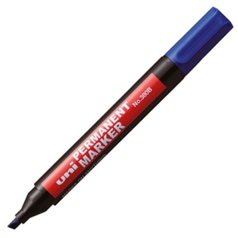Marker permanentny Uni, niebieski 4,0mm ścięta końcówka (NO-380B) Marker permanentny Uni, niebieski 4,0mm ścięta końcówka (NO-380B)