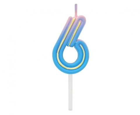 Świeczka urodzinowa Godan cyferka B&C Neon 6, 44x28x12mm (7C-SCN6) Świeczka urodzinowa Godan cyferka B&C Neon 6, 44x28x12mm (7C-SCN6)