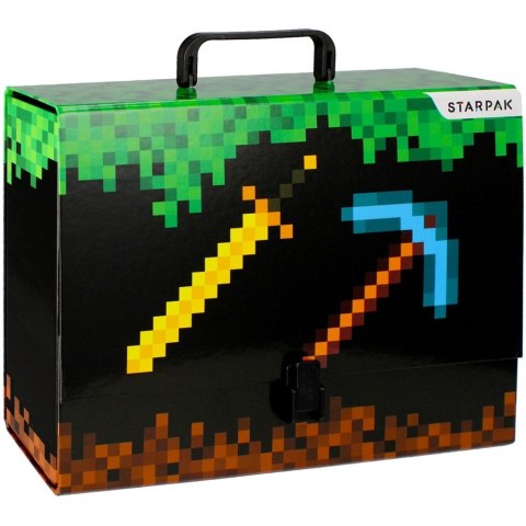 Teczka z szerokim grzbietem na zatrzask Pixel game A4 zielony Starpak (493167) Teczka z szerokim grzbietem na zatrzask Pixel game A4 zielony Starpak (493167)