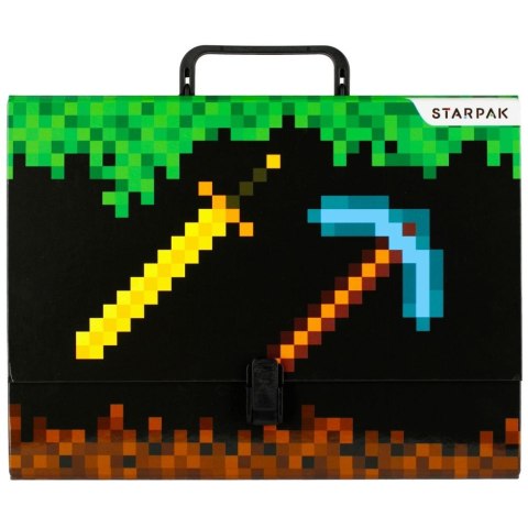 Teczka z szerokim grzbietem na zatrzask Pixel game A4 zielony Starpak (493167) Teczka z szerokim grzbietem na zatrzask Pixel game A4 zielony Starpak (493167)