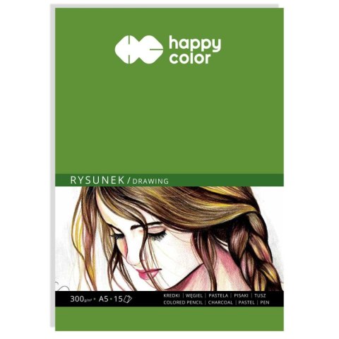 Blok rysunkowy Happy Color A5 biały 300g 15k (HA 3730 1520-A15) Blok rysunkowy Happy Color A5 biały 300g 15k (HA 3730 1520-A15)