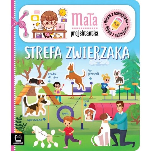 Książeczka edukacyjna Aksjomat Album z naklejkami. Mała projektantka. Strefa zwierzaka Książeczka edukacyjna Aksjomat Album z naklejkami. Mała projektantka. Strefa zwierzaka