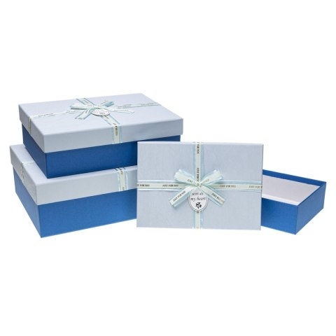 Pudełko na prezent Rozette (PUG-23253-PR L-BLUE set 3) Pudełko na prezent Rozette (PUG-23253-PR L-BLUE set 3)