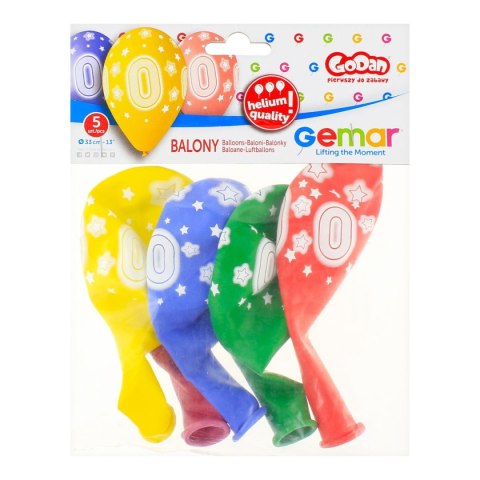 Balon gumowy Godan Premium Hel z nadrukiem 0, 13 cali/5 sztuk mix (GS120/0) Balon gumowy Godan Premium Hel z nadrukiem 0, 13 cali/5 sztuk mix (GS120/0)