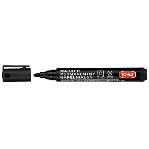 Marker permanentny Toma, czarny 1,5mm okrągła końcówka (TO-222 3 2) Marker permanentny Toma, czarny 1,5mm okrągła końcówka (TO-222 3 2)
