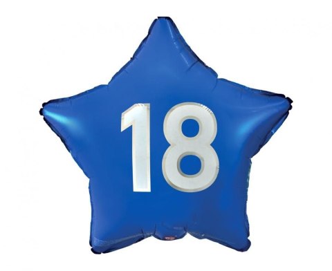 Balon foliowy Godan gwiazda niebieska, nadruk biały 18cal (FG-G18B) Balon foliowy Godan gwiazda niebieska, nadruk biały 18cal (FG-G18B)