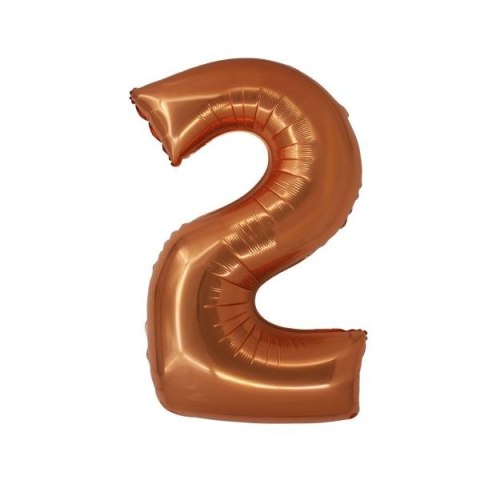 Balon foliowy Godan matowa cyfra 2, miedziane (CH-SMD2) Balon foliowy Godan matowa cyfra 2, miedziane (CH-SMD2)