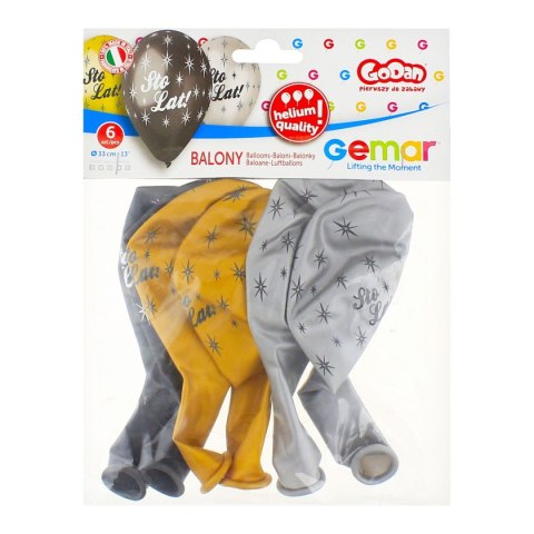 Balon gumowy Godan Sto lat srebrno-złota 330mm 13cal (GMS120/SL) Balon gumowy Godan Sto lat srebrno-złota 330mm 13cal (GMS120/SL)