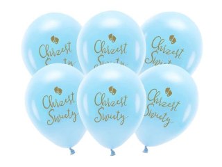 Balon gumowy Partydeco Eco Chrzest Święty niebieski 330mm (ECO33P-204-011-6)