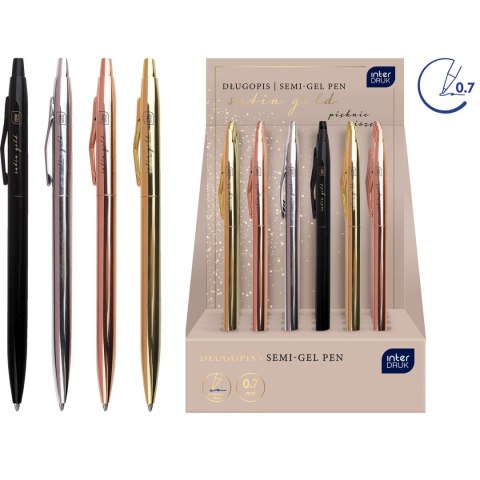 Długopis żelowy Interdruk Satin Gold slim 1,00mm niebieski 1,0mm (5902277346834) Długopis żelowy Interdruk Satin Gold slim 1,00mm niebieski 1,0mm (5902277346834)