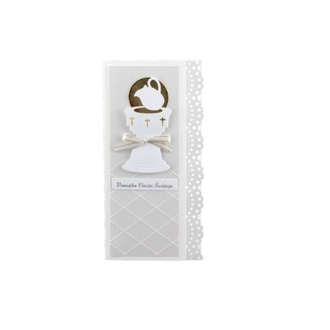 Kartka składana Deco Styl chrzest ręcznie zdobiona DL Kartka składana Deco Styl chrzest ręcznie zdobiona DL