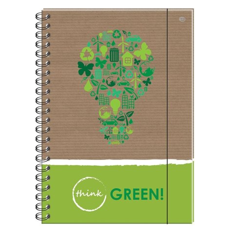 Kołozeszyt (kołobrulion) Interdruk THINK GREEN A6 80k. krata Kołozeszyt (kołobrulion) Interdruk THINK GREEN A6 80k. krata