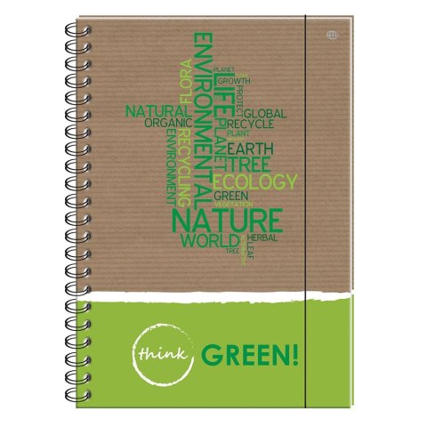 Kołozeszyt (kołobrulion) Interdruk THINK GREEN A6 80k. krata Kołozeszyt (kołobrulion) Interdruk THINK GREEN A6 80k. krata