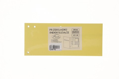 Przekładka czysta Protos indeksująca 1/3 A4 mix 160g 100k Przekładka czysta Protos indeksująca 1/3 A4 mix 160g 100k