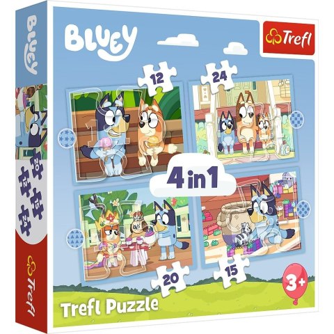 Puzzle Trefl Bluey Bluey i jego świat 4w1 el. (34637) Puzzle Trefl Bluey Bluey i jego świat 4w1 el. (34637)