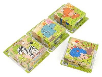Klocki obrazkowe Adar drewniana 10x10cm ?kwadratowe kostki 3,5x3,5cm z obrazkami zwierząt, 4 różne obrazki (530607) Klocki obrazkowe Adar drewniana 10x10cm ?kwadratowe kostki 3,5x3,5cm z obrazkami zwierząt, 4 różne obrazki (530607)