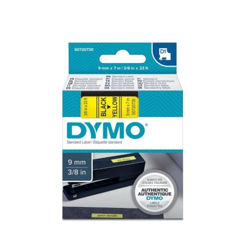 Taśma Dymo D1 9mm x 7m żółta/czarny nadruk Taśma Dymo D1 9mm x 7m żółta/czarny nadruk