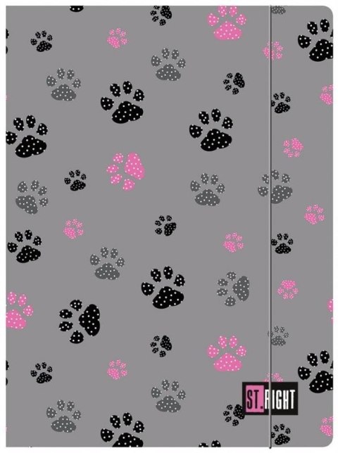 Teczka kartonowa na gumkę St.Right PAWS A4 mix 300g Unipap Teczka kartonowa na gumkę St.Right PAWS A4 mix 300g Unipap