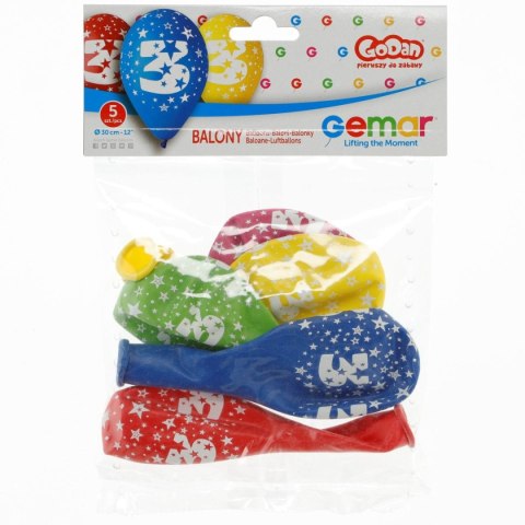 Balon gumowy Godan Z NADRUKIEM 5 szt mix (GS110/3) Balon gumowy Godan Z NADRUKIEM 5 szt mix (GS110/3)