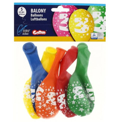 Balon gumowy Godan Z NADRUKIEM 5 szt mix (GS110/3) Balon gumowy Godan Z NADRUKIEM 5 szt mix (GS110/3)