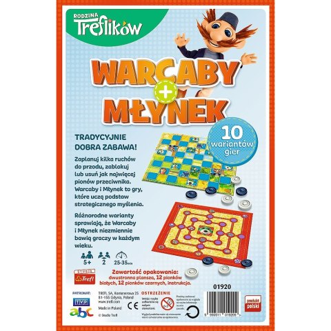 Gra strategiczna Trefl Rodzina Treflików 2w1 Warcaby/Młynek WARCABY/MŁYNEK (01920) Gra strategiczna Trefl Rodzina Treflików 2w1 Warcaby/Młynek WARCABY/MŁYNEK (01920)