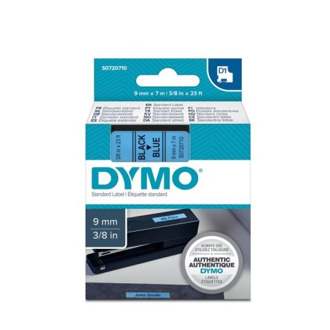 Taśma Dymo D1 9mm x 7m niebieska/czarny nadruk Taśma Dymo D1 9mm x 7m niebieska/czarny nadruk