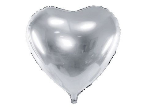 Balon foliowy Partydeco serce srebrne 18cal (FB9M-018) Balon foliowy Partydeco serce srebrne 18cal (FB9M-018)