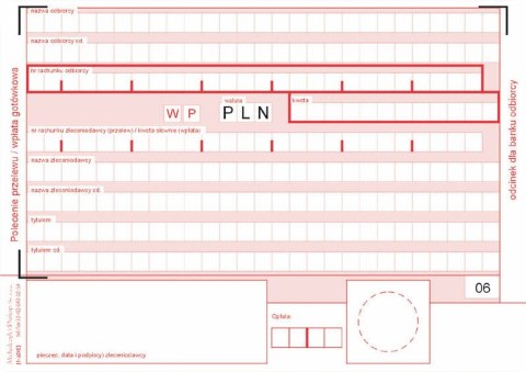 Druk samokopiujący Michalczyk i Prokop Polecenie przelewu / wpłata gotówkowa A6 80k. (445-5M) Druk samokopiujący Michalczyk i Prokop Polecenie przelewu / wpłata gotówkowa A6 80k. (445-5M)