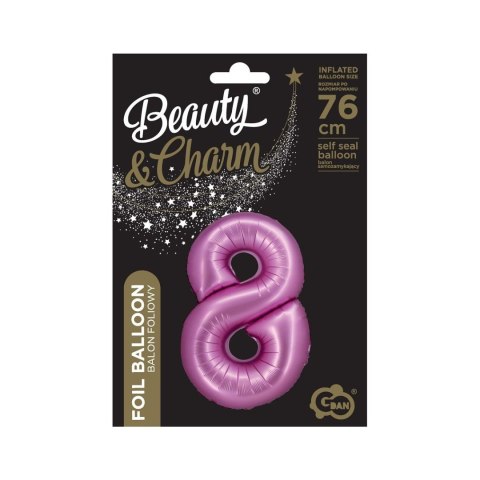Balon foliowy Godan Beauty&Charm Cyfra 8 satynowy róż 76cm (CH-BSR8) Balon foliowy Godan Beauty&Charm Cyfra 8 satynowy róż 76cm (CH-BSR8)