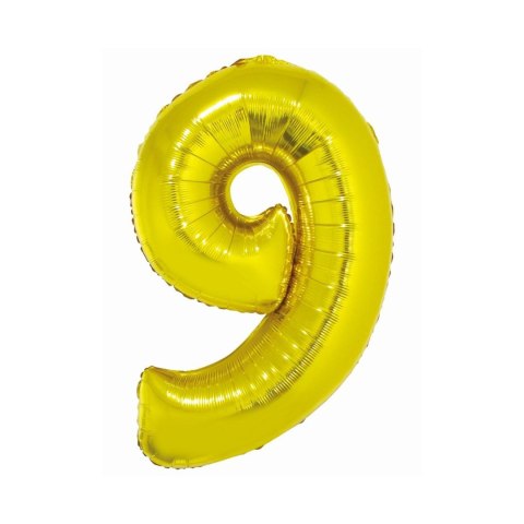 Balon foliowy Godan Smart cyfra 9 złota 76cm (CH-SZL9) Balon foliowy Godan Smart cyfra 9 złota 76cm (CH-SZL9)