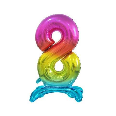 Balon gumowy Godan Beauty&Charm cyfra stojąca tęczowa kolorowa 750mm 30cal (BC-AST8) Balon gumowy Godan Beauty&Charm cyfra stojąca tęczowa kolorowa 750mm 30cal (BC-AST8)