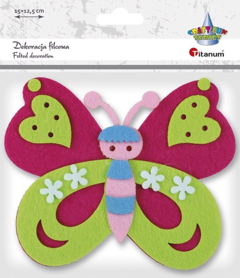 Ozdoba filcowa Titanum Craft-Fun Series motyl (20CR0312-3) Ozdoba filcowa Titanum Craft-Fun Series motyl (20CR0312-3)