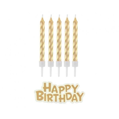 Świeczka urodzinowa Godan Happy Birthday, złote, 16 szt. (SF-HBZL) Świeczka urodzinowa Godan Happy Birthday, złote, 16 szt. (SF-HBZL)