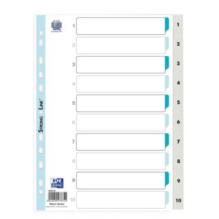 Przekładka numeryczna Oxford A4 biały 10k 1-10 (100204765)