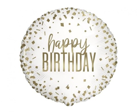 Balon foliowy Godan Happy Birthday (złote konfetti) 18cal (78447) Balon foliowy Godan Happy Birthday (złote konfetti) 18cal (78447)