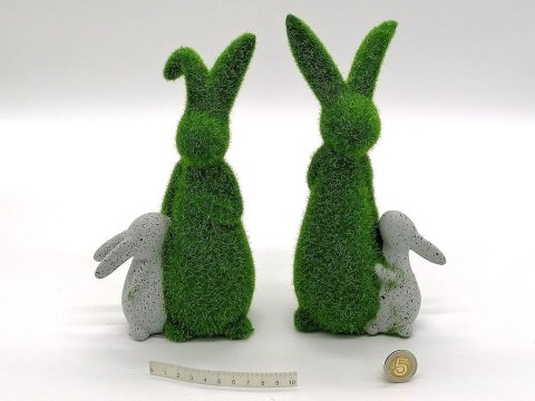Figurka One Dollar zając flokowany z królikiem 23cm (237841) Figurka One Dollar zając flokowany z królikiem 23cm (237841)