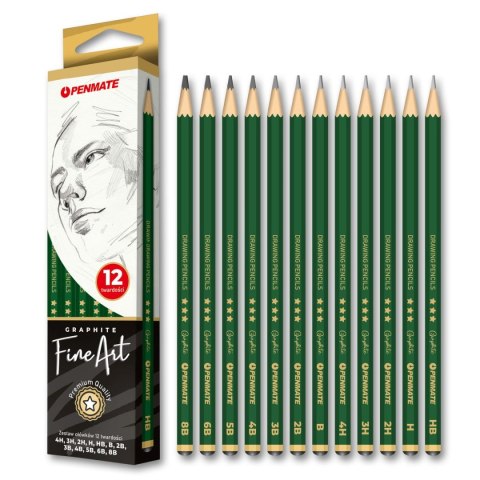 Ołówek Tadeo FIN ART 12 grubości 4H-8B (różne) (TT8536) Ołówek Tadeo FIN ART 12 grubości 4H-8B (różne) (TT8536)