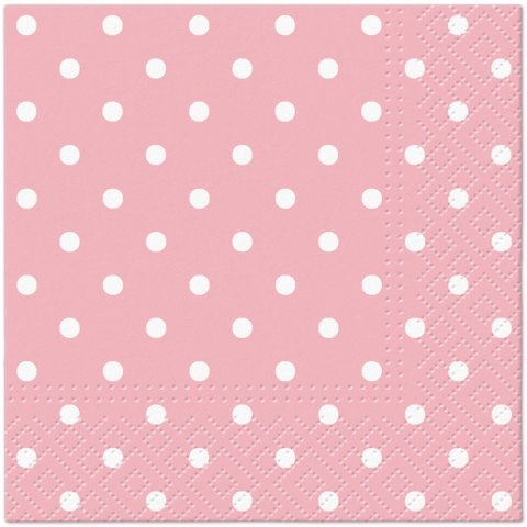 Serwetki Paw Dots Light Pink mix nadruk bibuła [mm:] 250x250 (SDC066013)