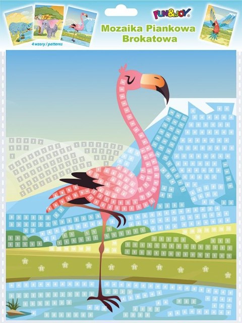 Mozaika Fun&Joy Glitter Animals 4 wzory: papuga, flaming, słoń, hipopotam (FJSR2201) Mozaika Fun&Joy Glitter Animals 4 wzory: papuga, flaming, słoń, hipopotam (FJSR2201)