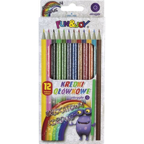 Kredki ołówkowe Fun&Joy BROKATOWE okrągłe 12 kol. 12 kol. Kredki ołówkowe Fun&Joy BROKATOWE okrągłe 12 kol. 12 kol.