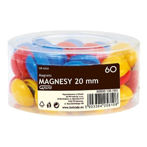 Magnes Grand mix śr. 20mm (CM-205/GR6020-20mm) 60 sztuk Magnes Grand mix śr. 20mm (CM-205/GR6020-20mm) 60 sztuk