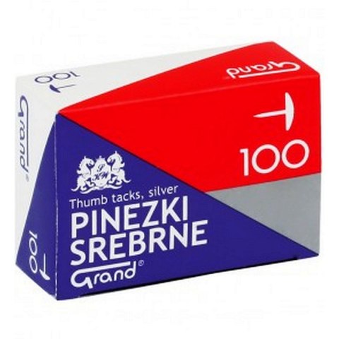 Pinezki Grand kolor: srebrny 100 szt (S100) Pinezki Grand kolor: srebrny 100 szt (S100)