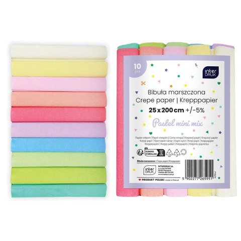 Bibuła marszczona Interdruk mini pastelowe 5902277265951 mix 297mm x 210mm (10szt) Bibuła marszczona Interdruk mini pastelowe 5902277265951 mix 297mm x 210mm (10szt)