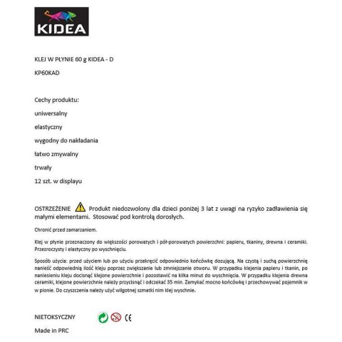 Klej w płynie Kidea KIDART (KP60KAD) Klej w płynie Kidea KIDART (KP60KAD)
