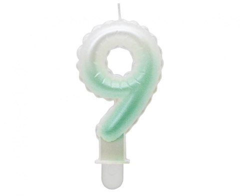 Świeczka urodzinowa Godan cyferka 9, ombre, perłowa biało-zielona, 7 cm (SF-PBZ9) Świeczka urodzinowa Godan cyferka 9, ombre, perłowa biało-zielona, 7 cm (SF-PBZ9)