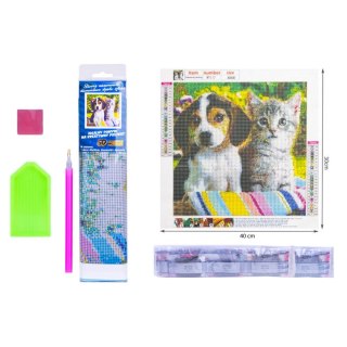 Zestaw kreatywny Norimpex Diamentowa mozaika kot i pies 40x30cm (NO-1005270)