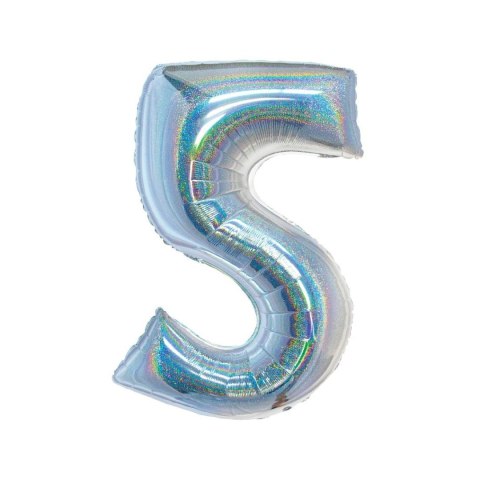 Balon foliowy Godan Beauty&Charm Cyfra 5 holograficzna 76cm (CH-BHS5) Balon foliowy Godan Beauty&Charm Cyfra 5 holograficzna 76cm (CH-BHS5)